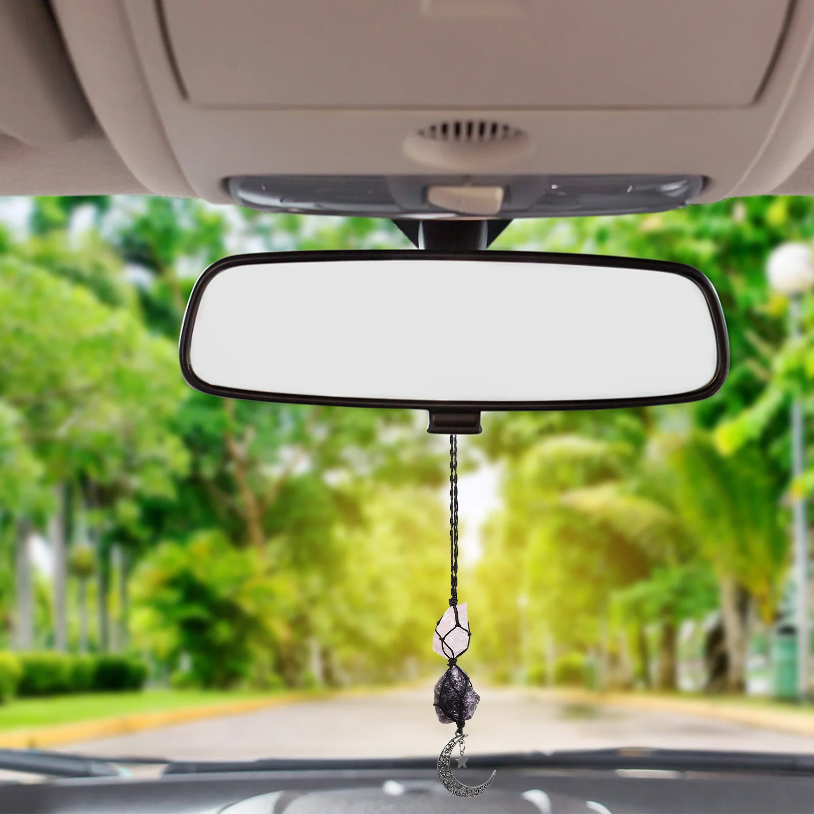 

Attractive Crystal Stone Hanging Pendant Auto Rearview Mirror Decoration Car Accessory Home Ornament With Practical Design