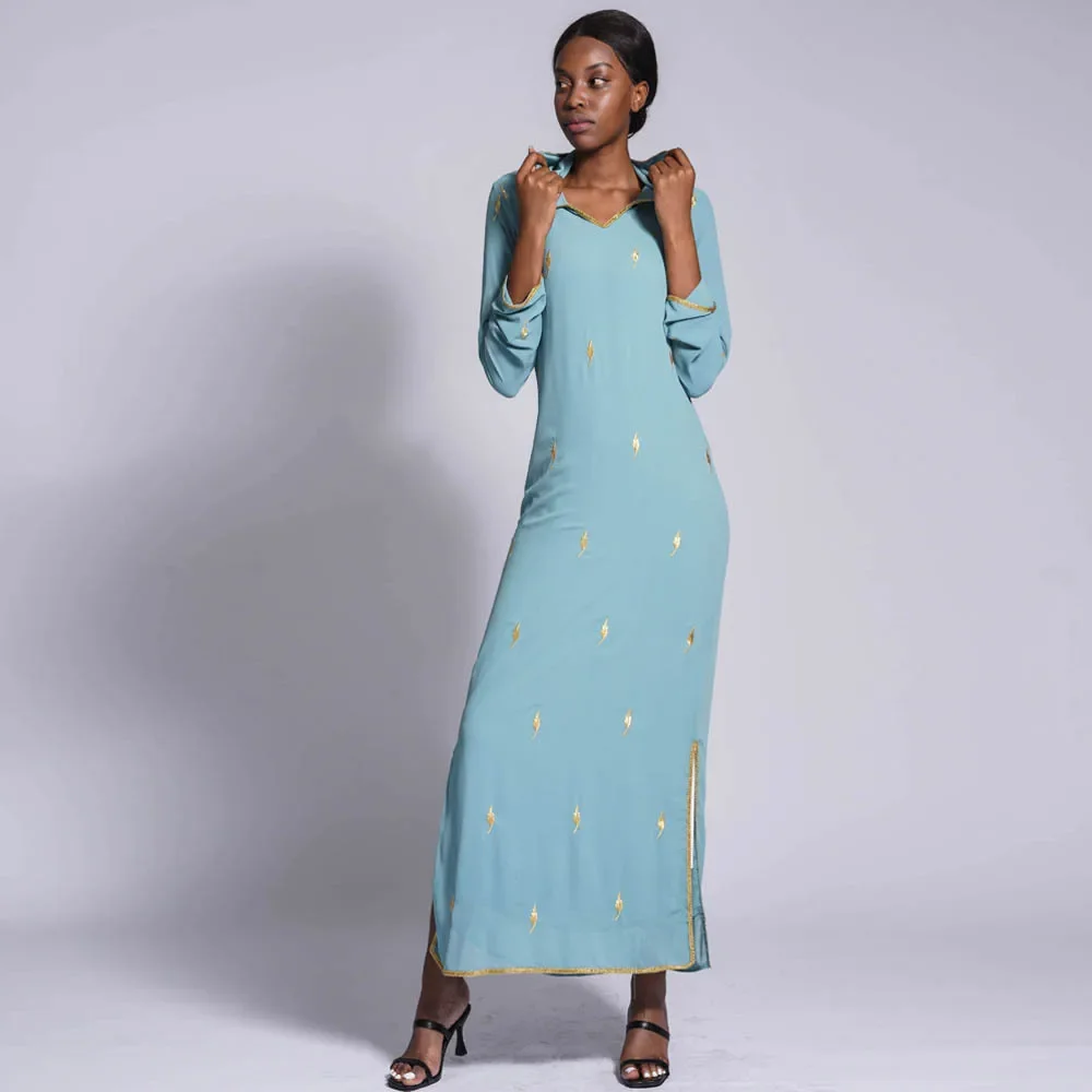 Abito lungo in chiffon marocchino da donna con cappuccio Abaya Dubai Turchia Caftano Eid Ramadan Abbigliamento islamico Djellaba Longue Femme Musulmane