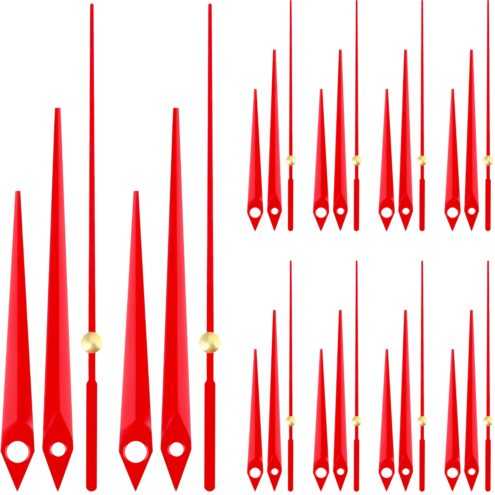 

10Sets Aluminum Clock Hands Replacement Kit Stylish Lightweight DIY Clock Pointers for Wall Clocks Quartz Mechanism Mute Hands