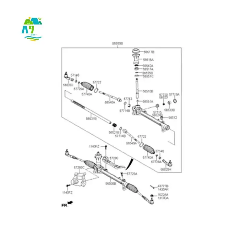 

A09E-Car Powered Steering Bush Rack 56521-F2000 For Hyundai Elantra 2015-2022 Steering Bushing Mout Rack Arm