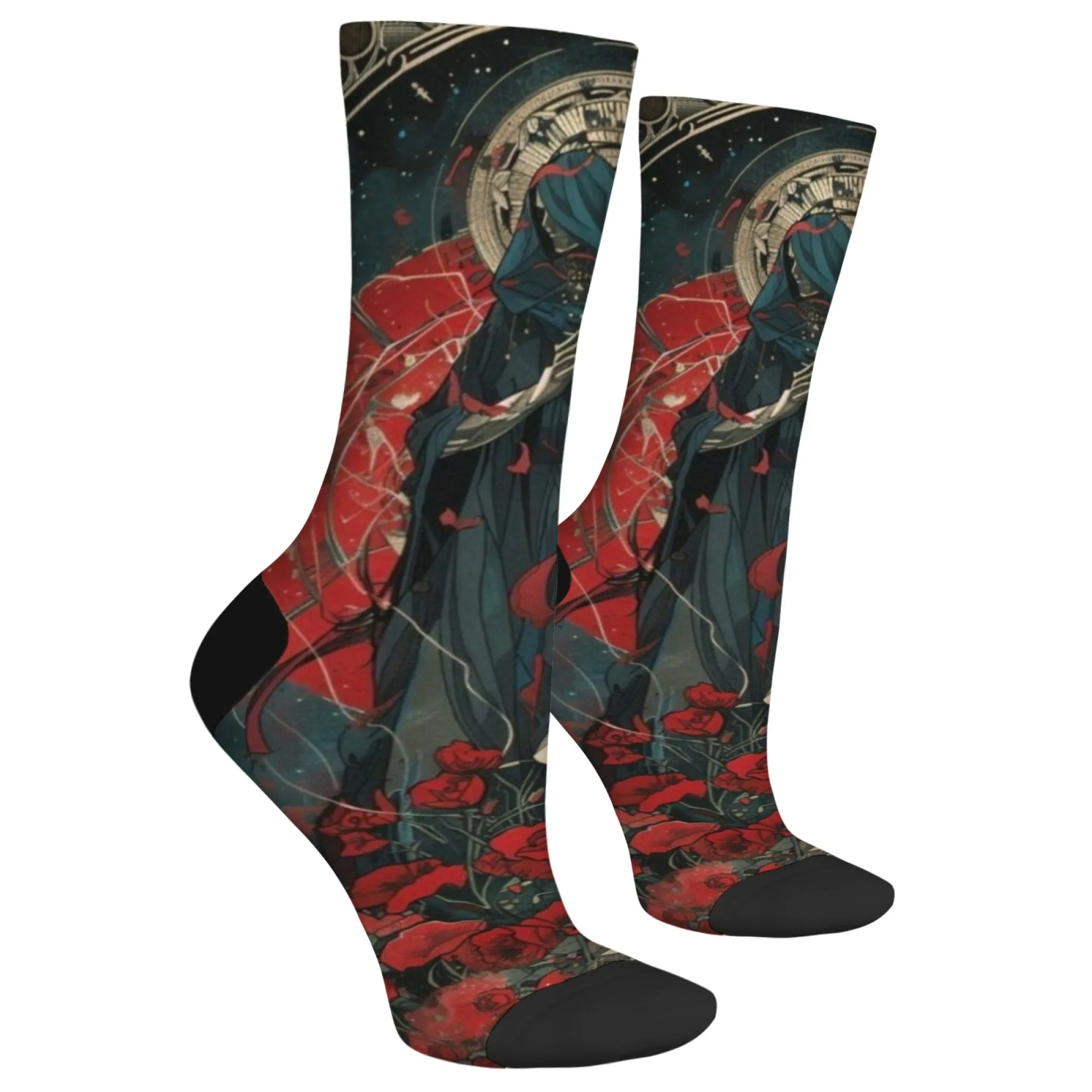 Style gothique nuit sombre sainte ombre rose élément confortable respirant hommes chaussettes quotidien décontracté hip hop chaussettes cadeau