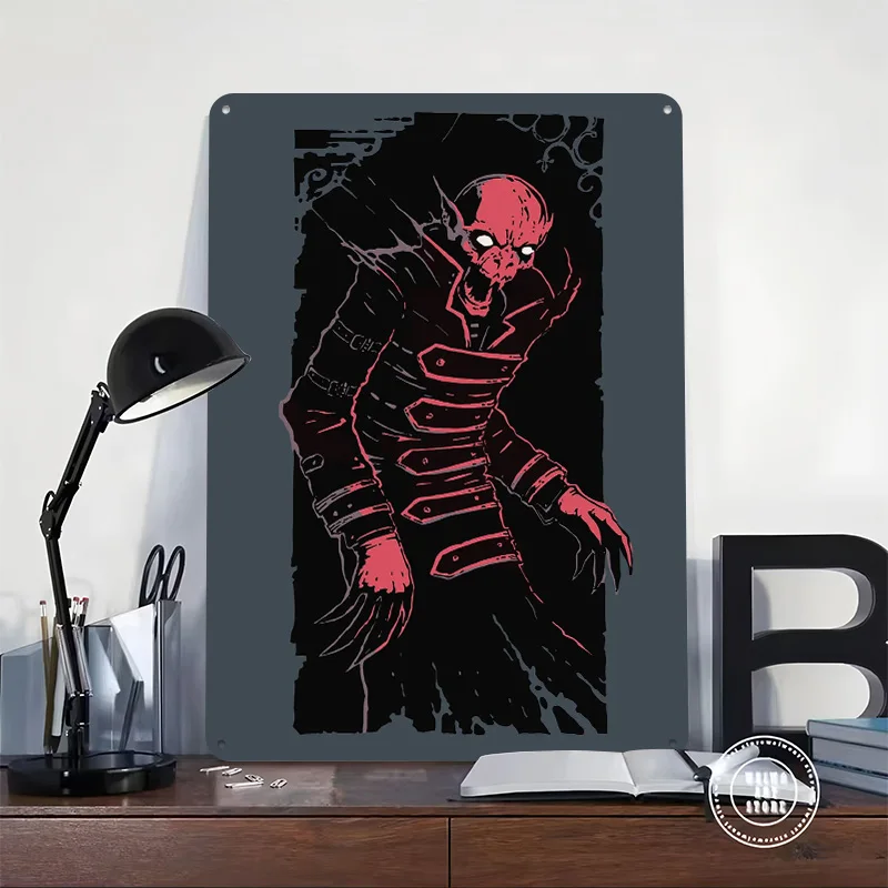 Gothic Vampire Monster Printing Poster Customized Retro Wall Art Vintage Metal Signs for Mancave Interior Decoration Living Room