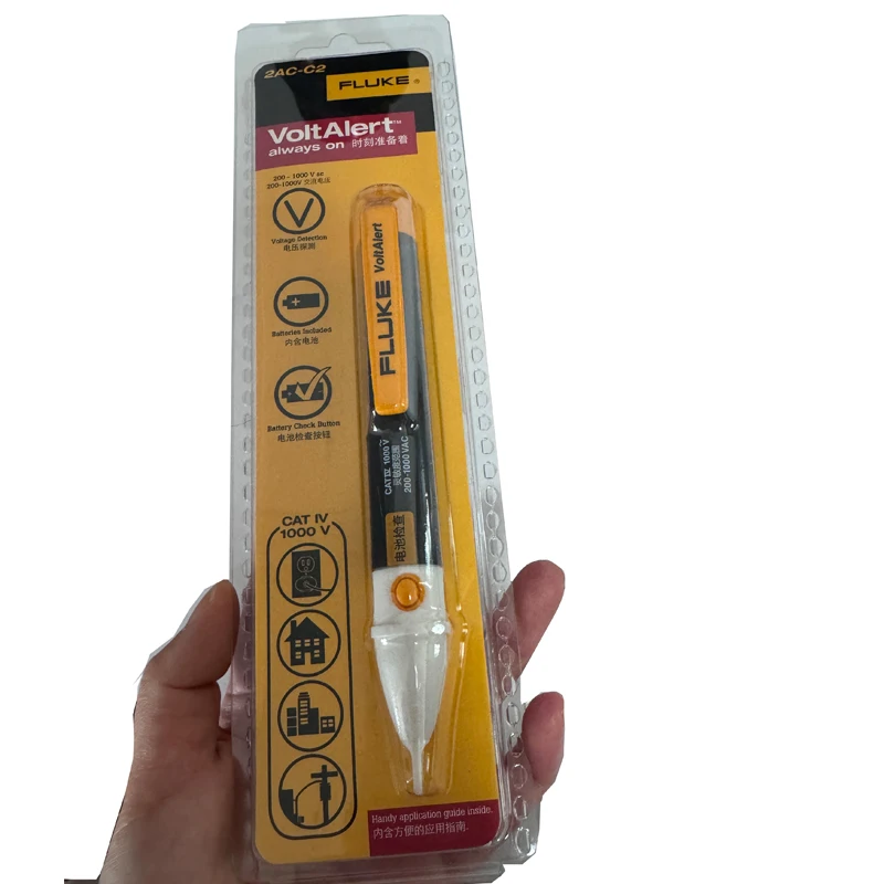 Fluke 2AC VoltAlert™ Non Contact Voltage Detector Tester 90V-1000V/ 200-1000V, Elecrtical Pen Volt Alert