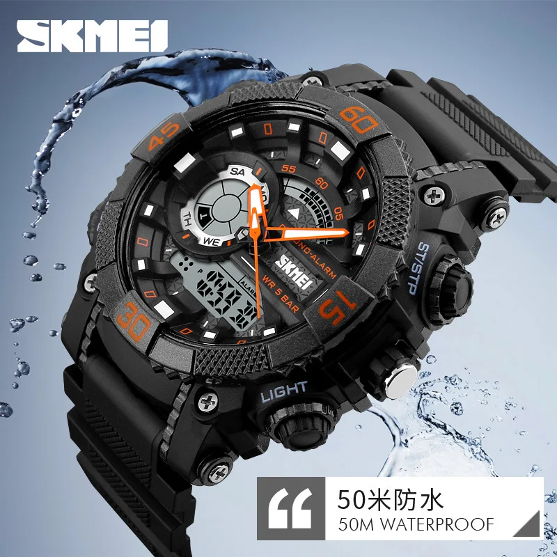 Imagem -05 - Skmei Waterproof Homem Relógio Eletrônico Genuine Personalizado Esportes ao ar Livre Multi-funcional Masculino Estudante Relógio