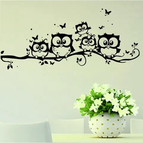 Owls Wall Sticker Tree Animals Bedroom Owl Butterfly Wall Sticker Home Decor Living Room Butterfly for Kids Rooms