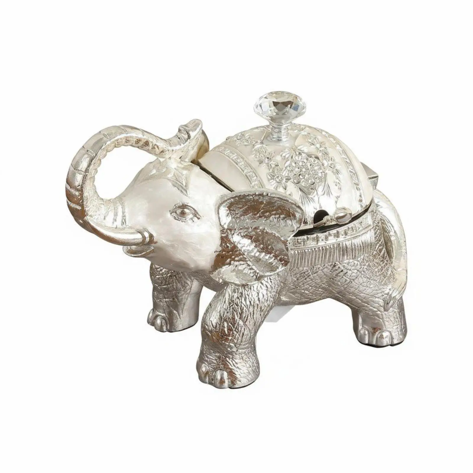 Elephant Shaped Condiment Jar Luxury Design Decorative Silver Seasoning Pot