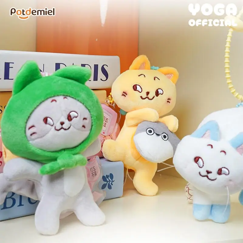 Kawaii Cartoon Dida Cat Plush Toys Keychain Creative Peripheral Backpack Couple Pendant Soft Stuffed Doll Friend Birthday Gift