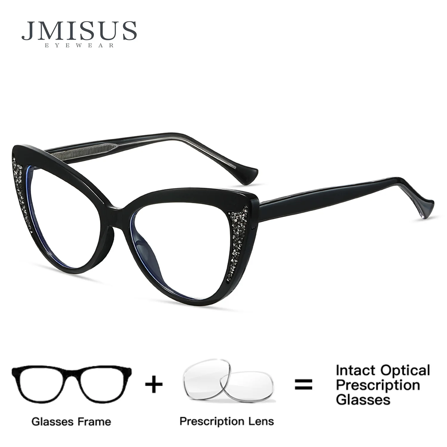 

Очки JMISUS 2026 Classic Square Ultralight Acetate: женские фотохромные коричневые очки-кошачий глаз с прогрессивными линзами