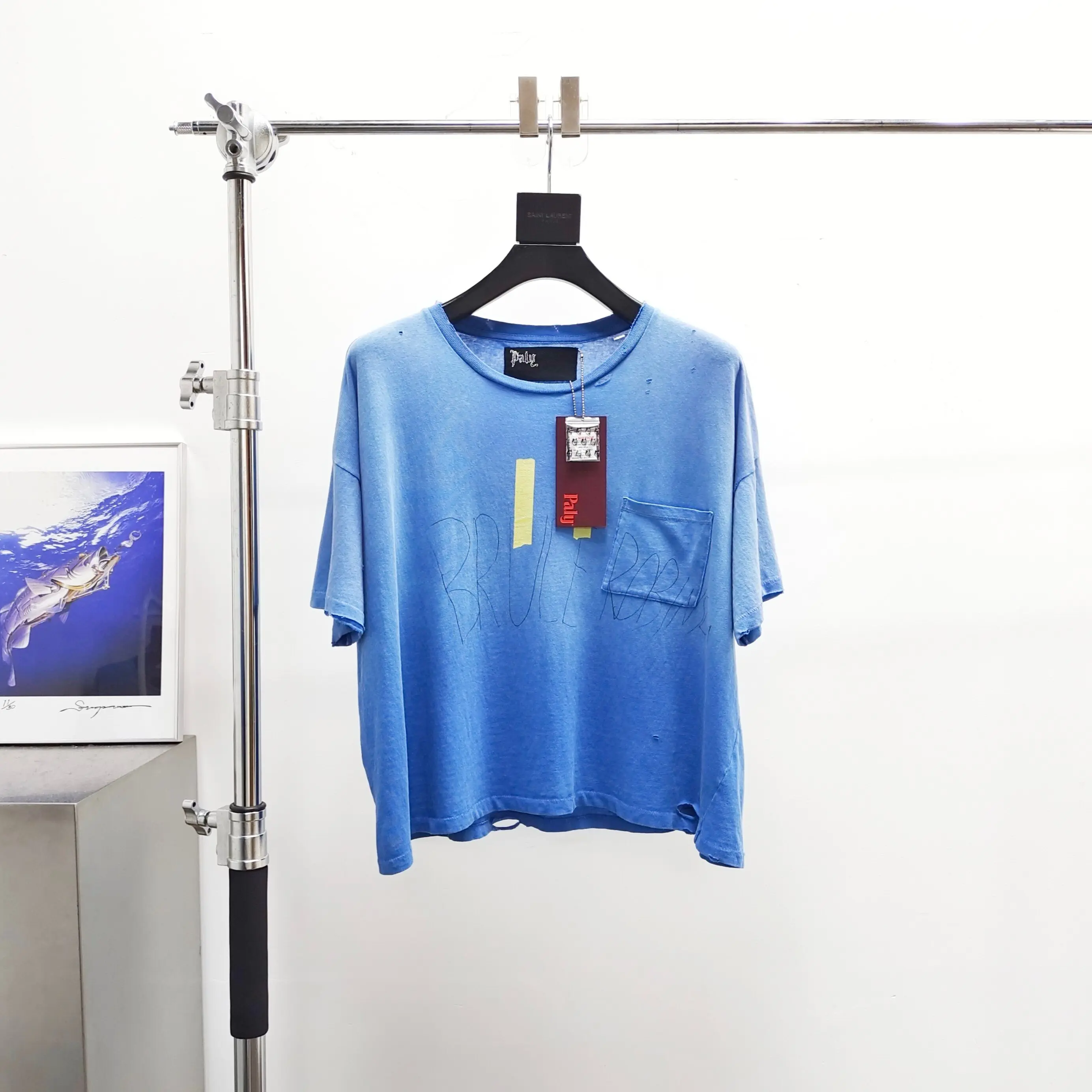 Paly Hollywood Blues Pocket Light Blue Short Sleeve Tee