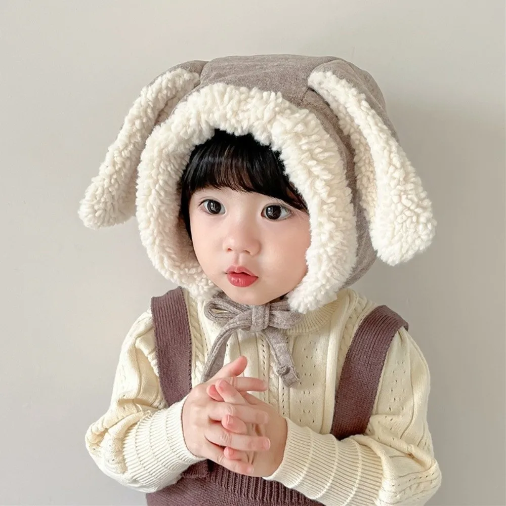 

Soft Cute Rabbit Ear Hat Fleece Thick Baby Beanie Cap Winter Warm Ear Protection Hat Kids