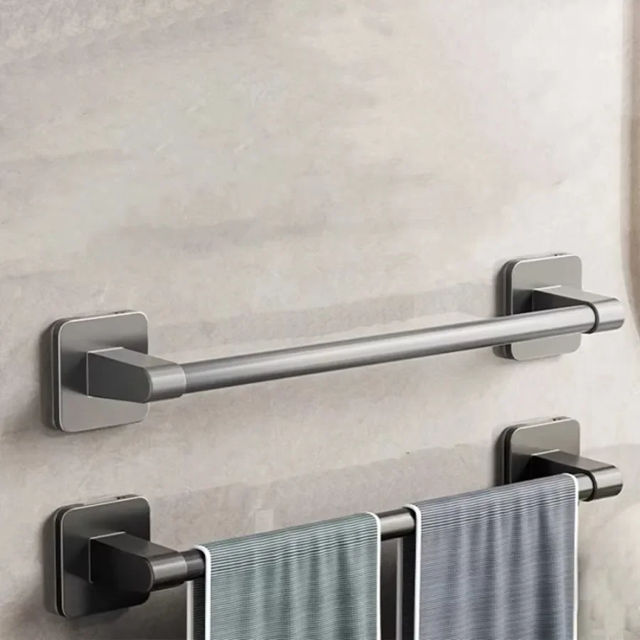 1PC Towel Rack, Bathroom Perforated Suction Cup, Wall Mounted Storage Rack, Toilet Storage, Bathroom Towel Rod image 2