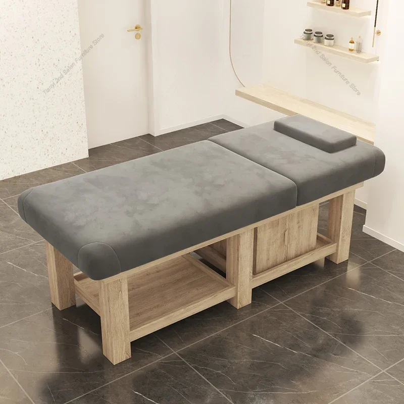 Nordic Adjustable Massage Tables Multifunctional Comfortable Solid Wood Massage Tables Beauty Salon Furniture Massagebett HBMT