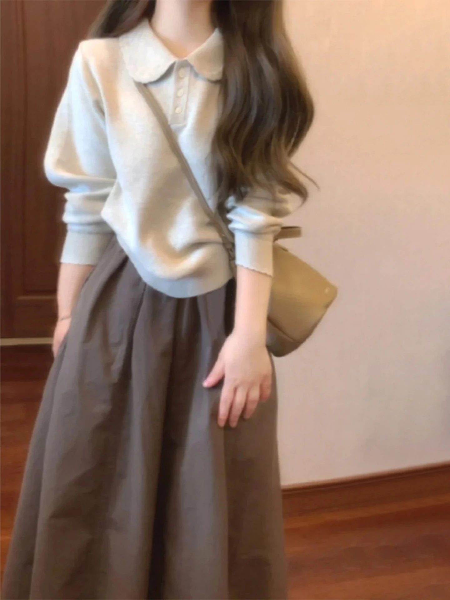 

Early Autumn 2026 Women's ey Knitted Sweater Skirt Set Long Dr Japanese Sle High Sensation Sweet Sle Loose Fit