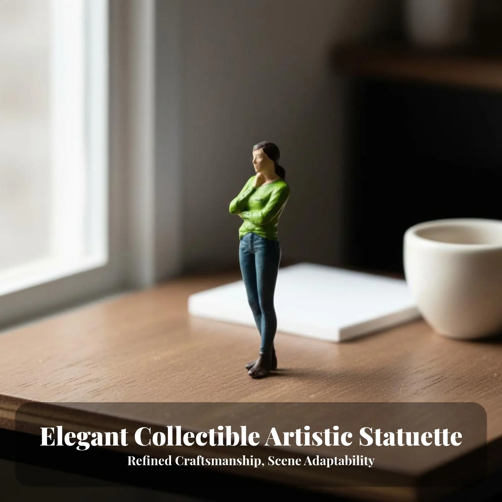 

2 Pieces 1:64 Scale Couple Figures Hand-Painted Tiny Man and Female Model Set Miniature Scene People Figurines High Fineness
