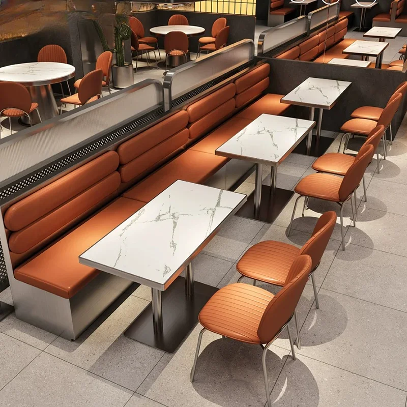 

'Elegant Dining Furniture Design High Back Single Side Nightclub Restaurant Sofa Booth Seating And Table Set