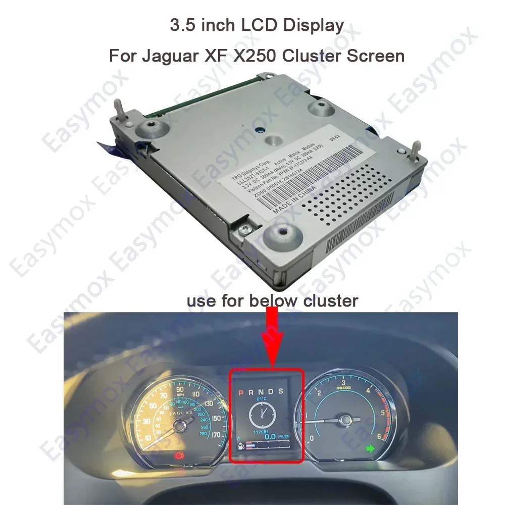 

3.5inch Display Screen TJ035NC04AA for Jaguar XF X250 XF-R Dahsboard Instrument Cluster 2011 2012 2013 2014 Repair