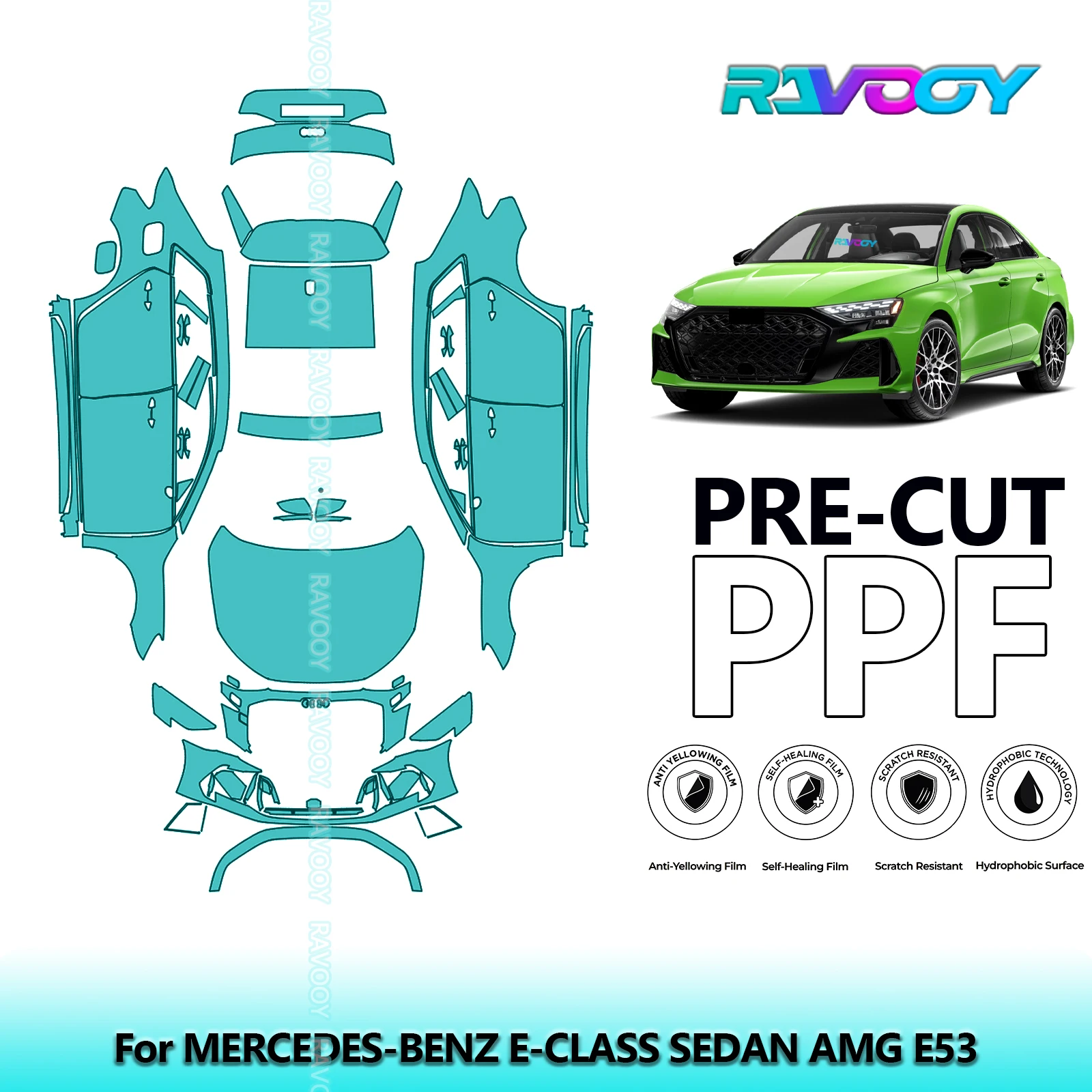 RAVOOY Custom-Fit Precut TPU PPF Full Vehicle Clear Bra Stone Guard EU UK For Audi RS3 Sportback 2025