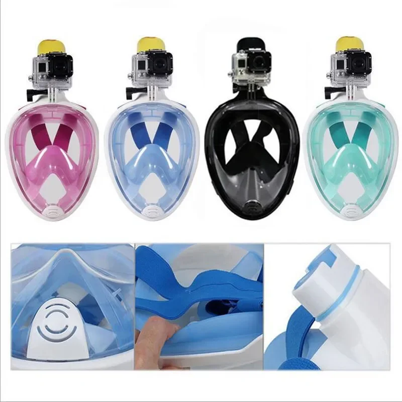 Full dry diving mask, adult children's anti-fog silicone snorkeling mask swimming equipment