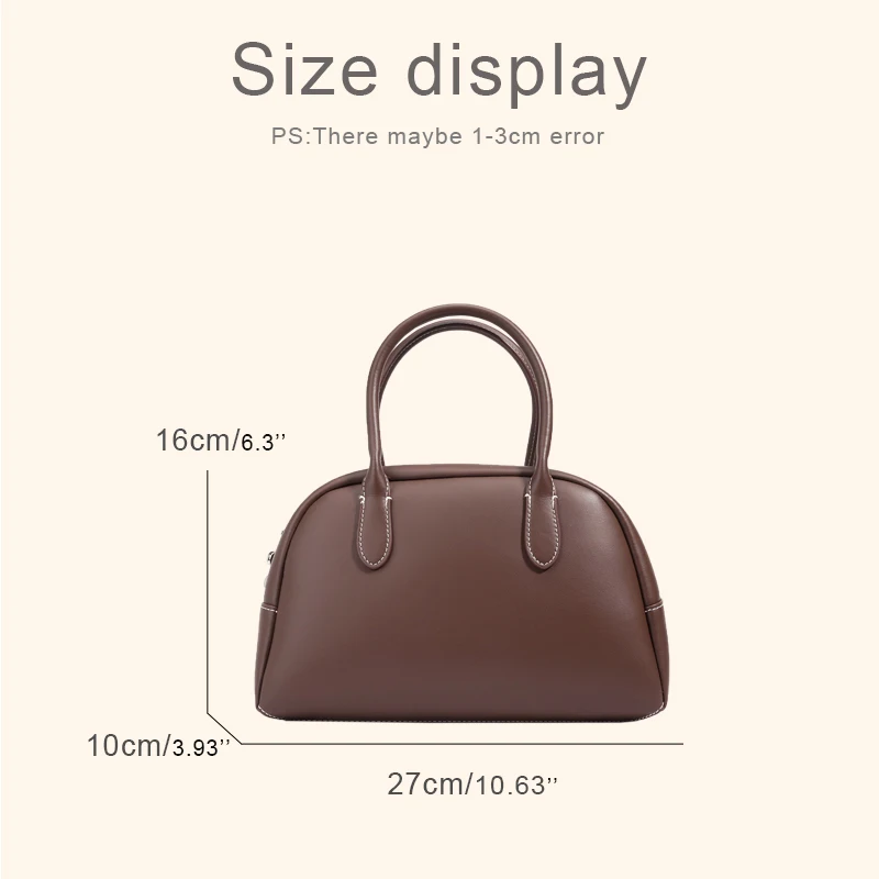 Genuine Leather Bowling Bags For Women Luxury Designer Handbag And Purse 2025 New In Cowhide Top Handle Custom Initials Shoulder