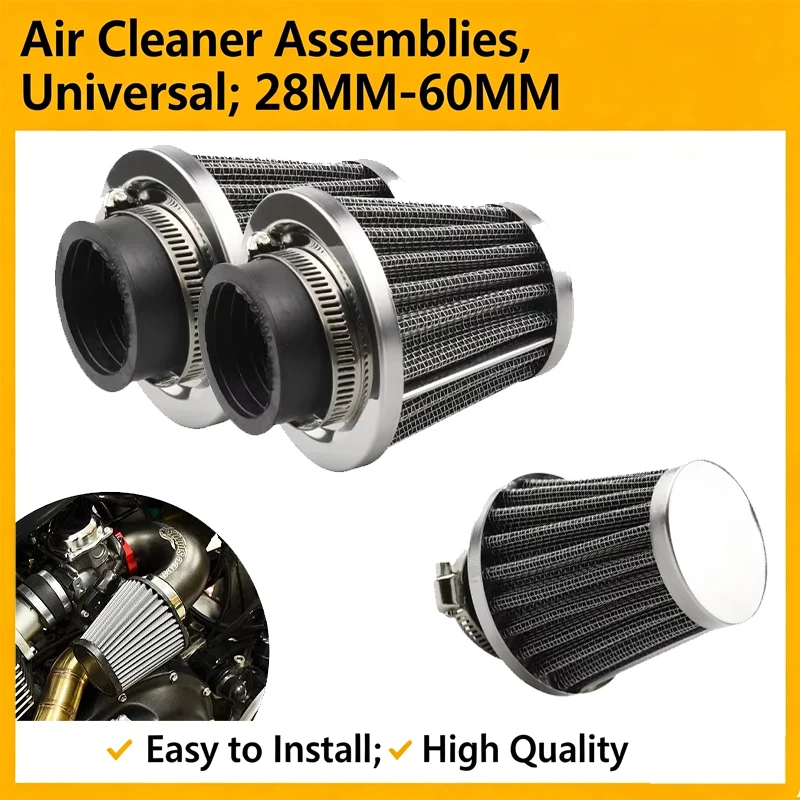 1pc Universal 28-60mm Motorcycle Mushroom Head Air Filter Cleaner Dirt Pit High Air Flow Filter Conical Air Filter Dirt Cleaner