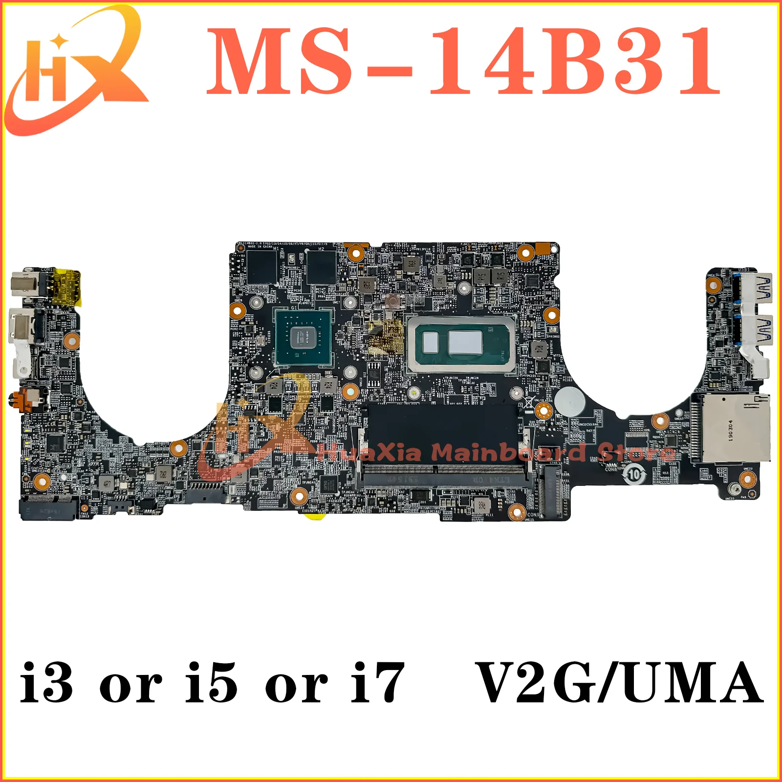 Mainboard For MSI PS42 Modern 8RO 8RA MS-14B3 MS-14B31 Laptop Motherboard i3 i5 i7 8th Gen MX150/MX250-V2G UMA DDR4