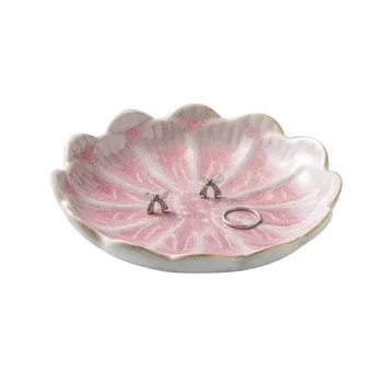 Creative and Minimalist Style Jewelry Tray Home Snack Dish Flavor Dish Ceramic Lotus…