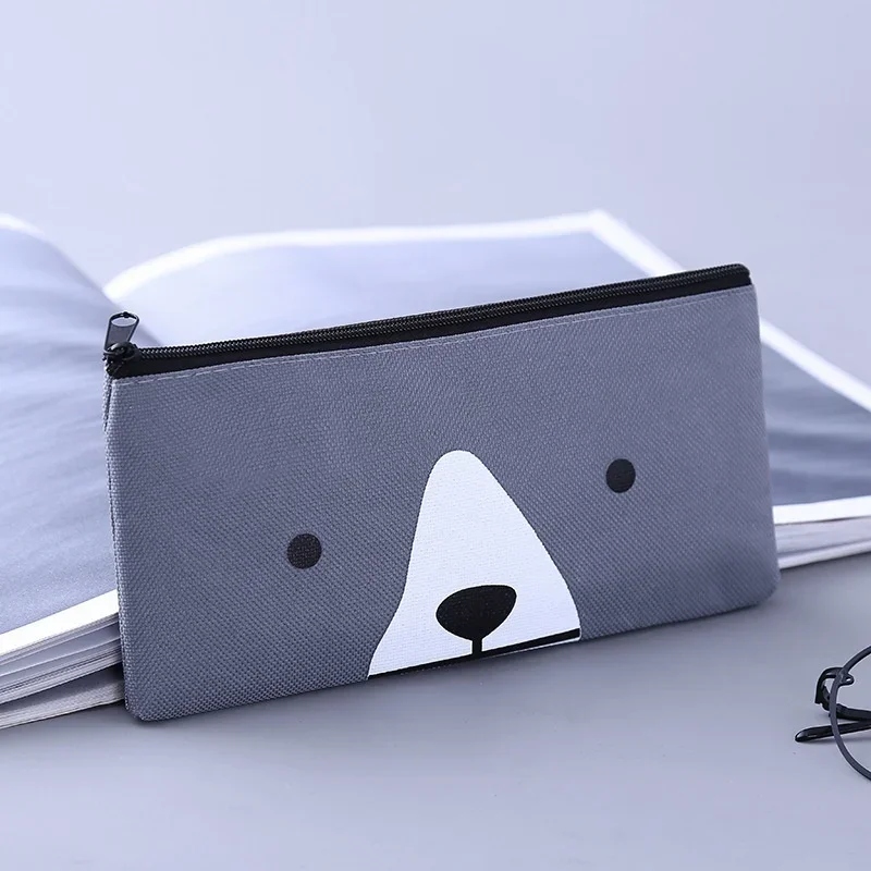 Canvas Pencil Case School Office Supplies Stationery Creative Cartoon Pen Bags Desktop Organization Japanese Pencils Pouch