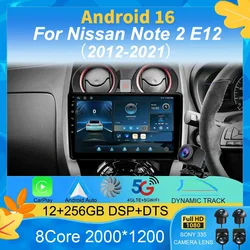 Android 16 Car Radio For Nissan Note 2 E12 2012 - 2021 Multimedia Video Player Navigation stereo GPS No 2din 2 din dvd