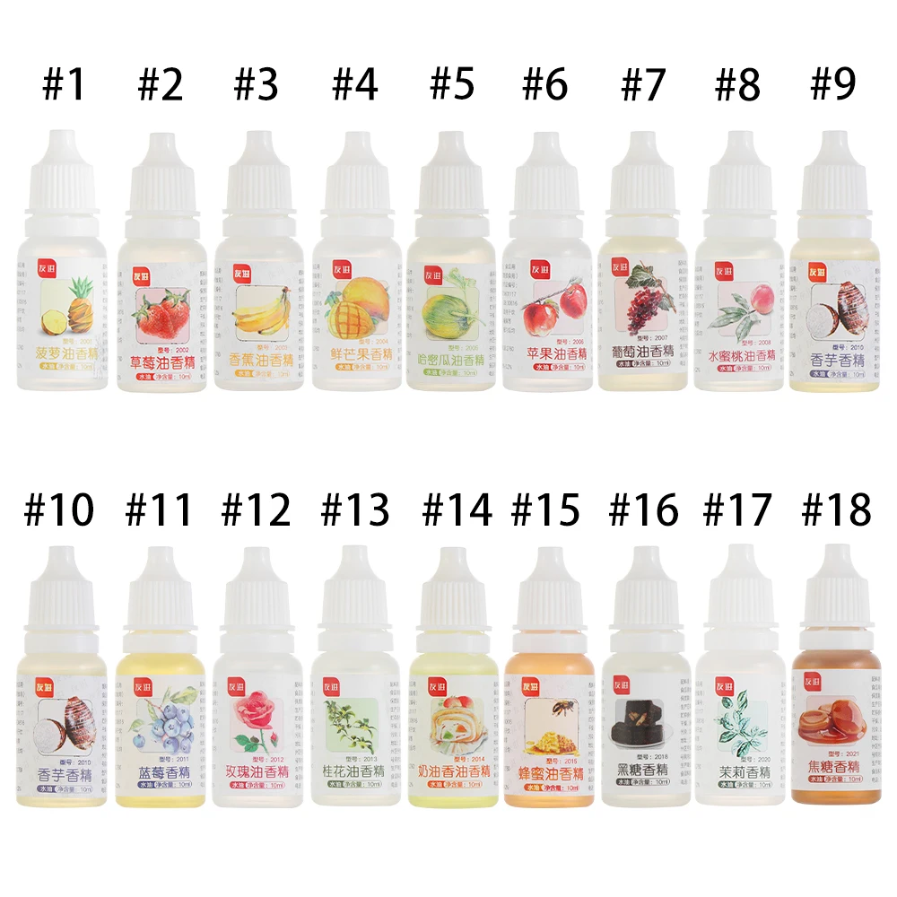 10ML Handmade Food Grade Aroma Food Fragrance Drinks Jelly Candy Edible Essence Water Soluble Food Essence Baking Tools