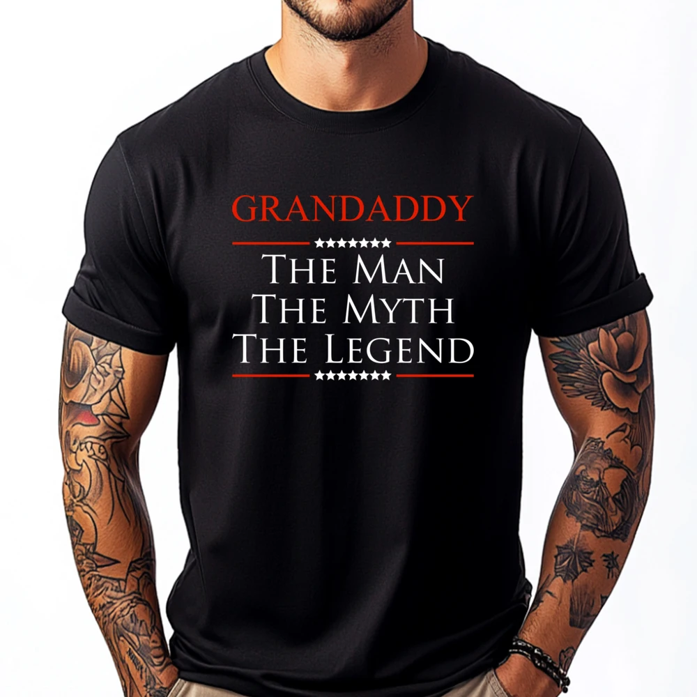 

Grandaddy The Man The Myth The Legend Luxury Designer Funny Shirt T Shirt for Men Graphic Cotton Short Sleeve