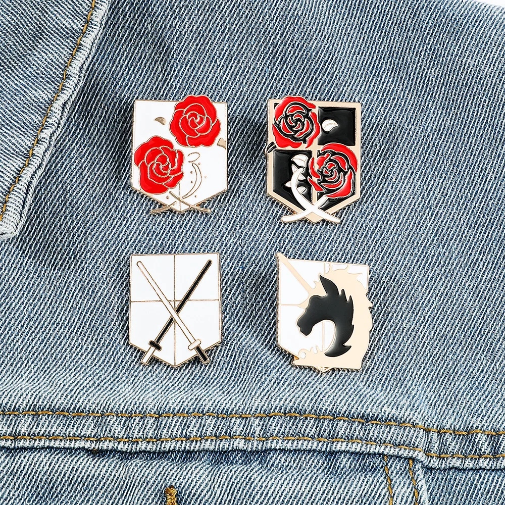 Anime Attack on Titan Brooch Pin Wings of Liberty Freedom Scout Regiment Legion Survey Recon Corp Eren Badge Fashion Jewelry