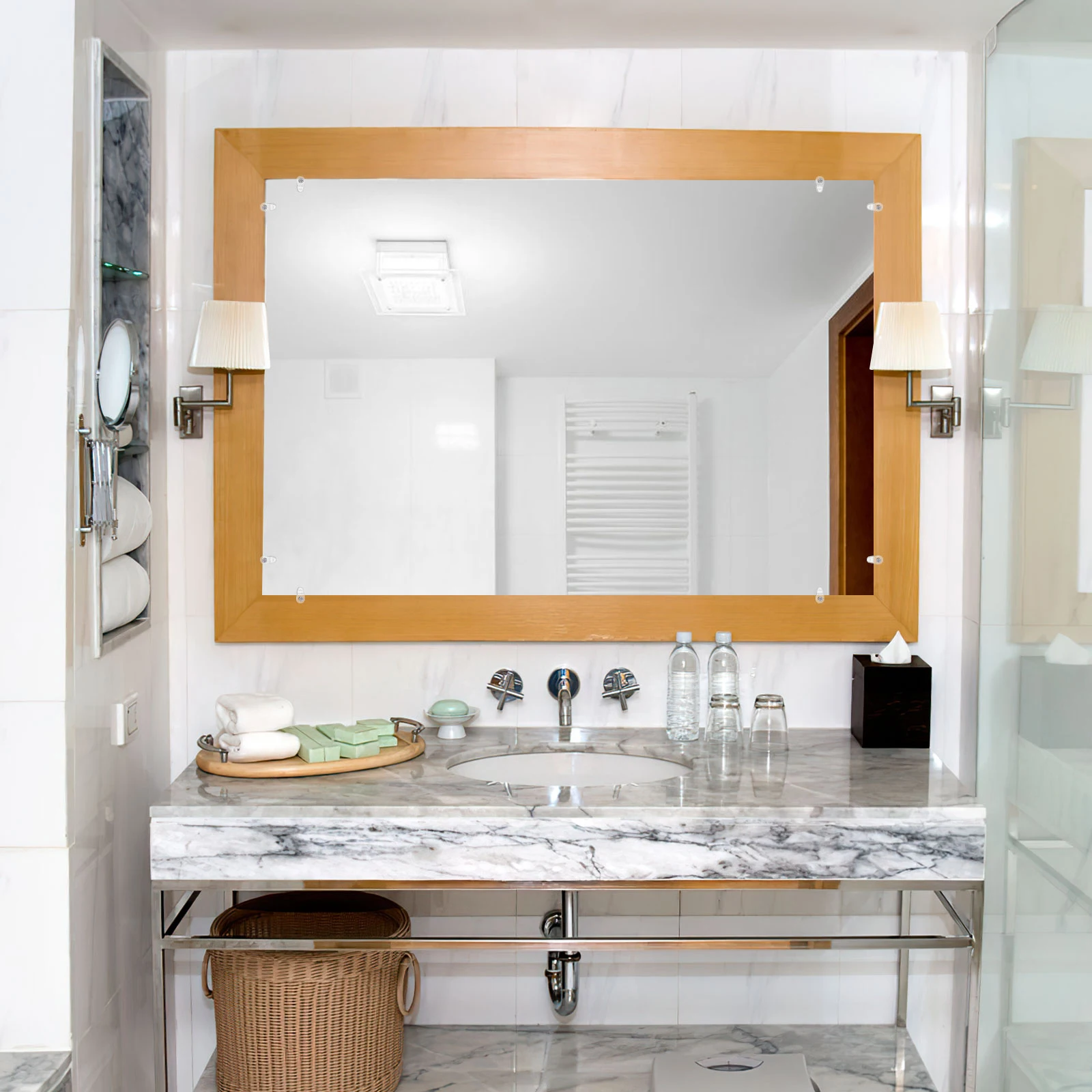 

20Pc Clear Plastic Mirror Holder Clips for Glass Cabinet Door Fixing Mounting Retainer with Screws Durable Fastening Solution