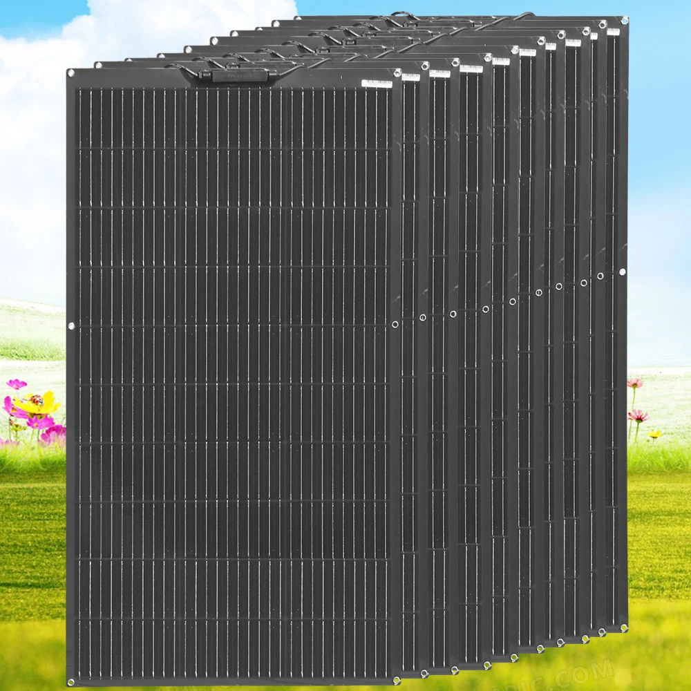 WUZECK 1szt ~ 10szt Solar Panel Elastyczne panele słoneczne 100W Moduł fotowoltaiczny Mono Solar Panel 16.5V (100W, 200W, 300W, 400W, 500W 1000W)