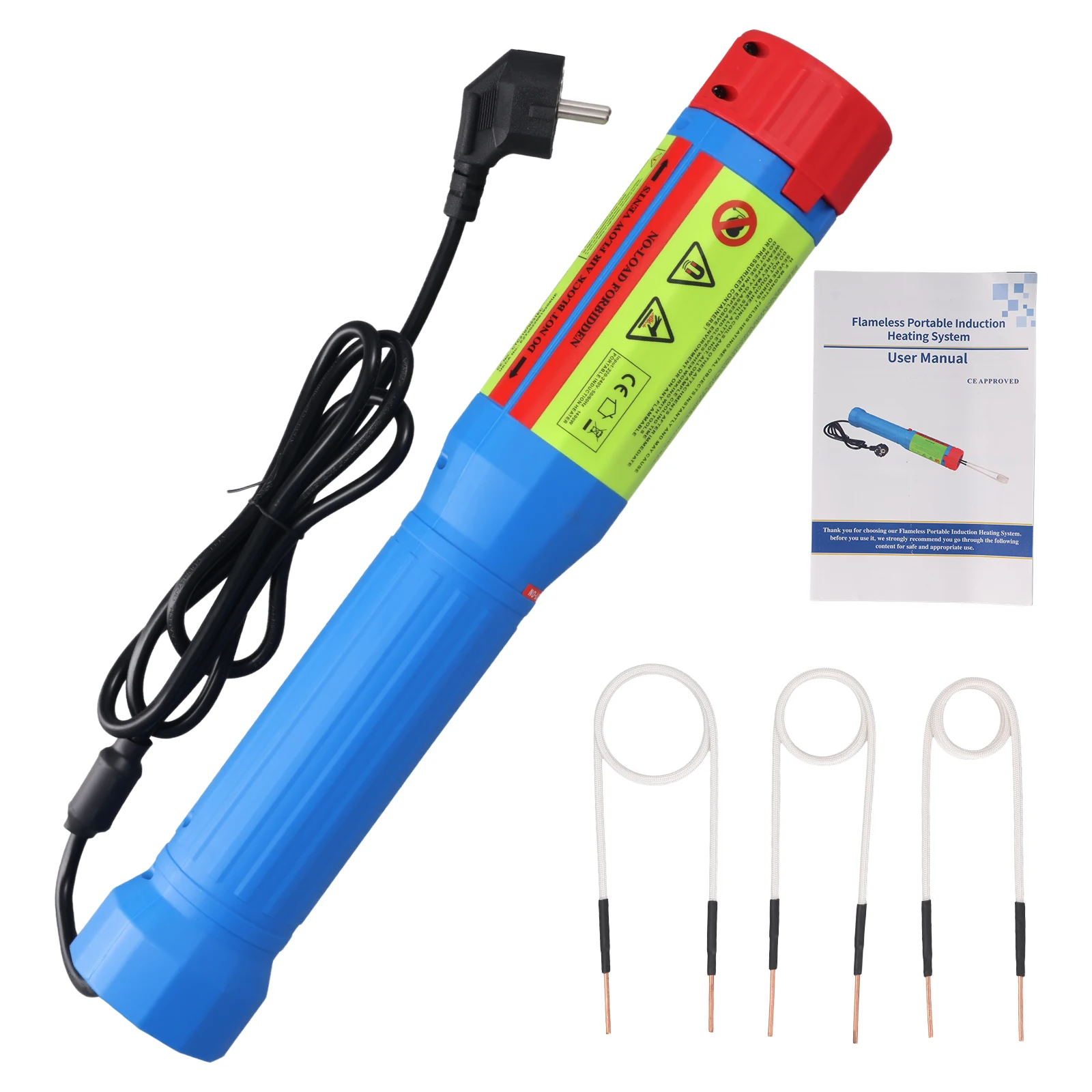 Podofo 1100W-1800W Magnetische Inductie Verwarmingstoestel Draagbare Vlamloze Inductie Verwarmingstoestel Reparatiegereedschap Boutverwijderaar Gereedschap 4 Lange Spoelen