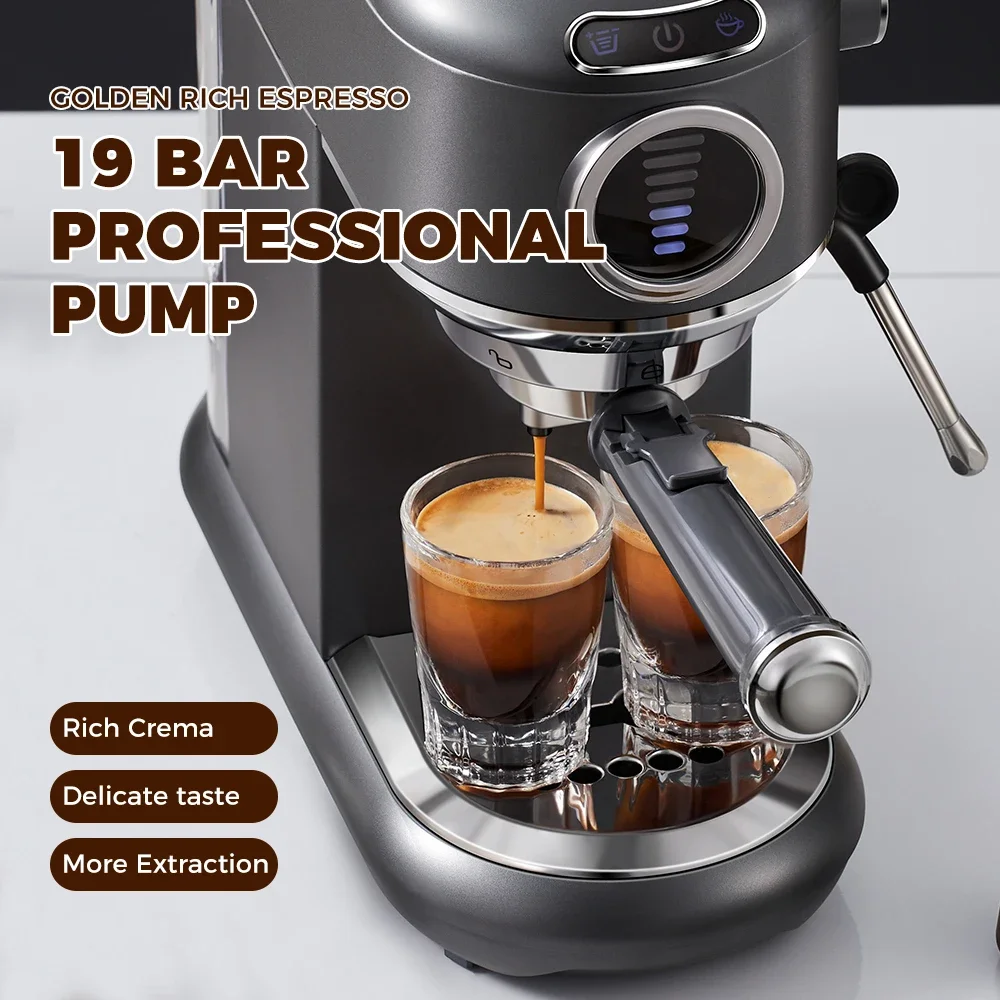 2 in 1 Household Brewing Unit Automatic 19 Bar Professional Espresso Coffee Maker With Milk Frothing 601F