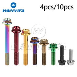 Wanyifa Titanium Bolts M10X20 25 30 35 40 45 50 55 60 65 70 75 80 90 100mm 1.25 Pitch Flange Fasteners for Motorcycle Bike Parts