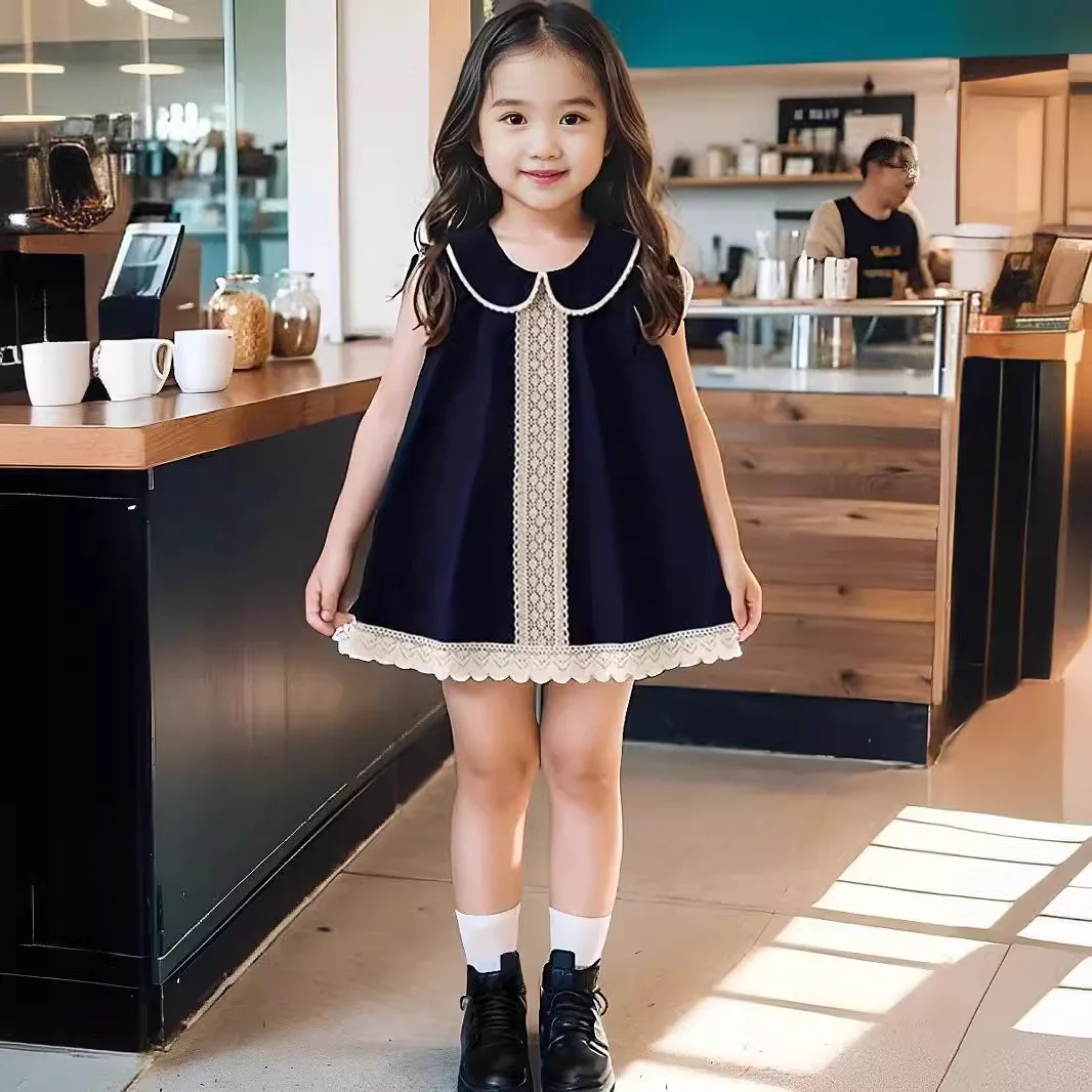 Children Daily Princess Summer Girl Clothing For Young Girls 8 To 10 Years Bluey Short Lace Sleeveless Dress Baby Girls Clothes