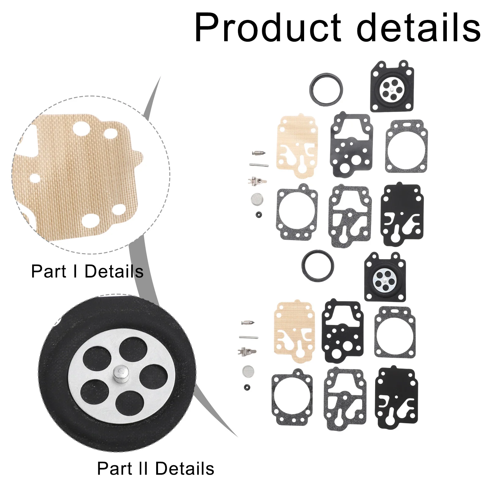 2 Sets Carburetor Repair Kit for K20WYJ with 13pcs Diaphragm Gasket Set Suitable for Honda GX25 GX35 Engine Repair