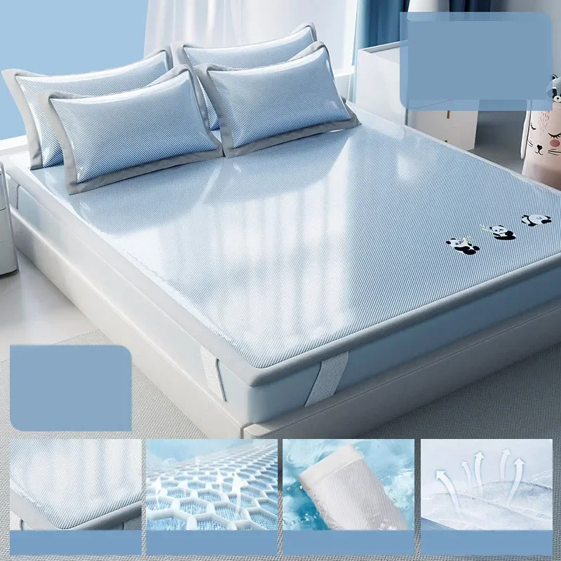 High-quality 7A Antibacterial Skin-friendly Mattress Breathable Summer Cooling Cushion Pure Colour Foldable Mat Protector