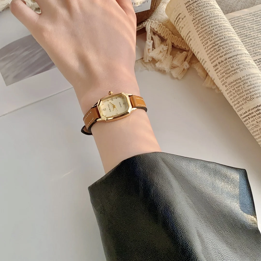 Sunlifex Casual Watches Square Leather Strap Fashionable Clock Quartz Wristwatch for Women Ladies Watch Gift relojes de mujer