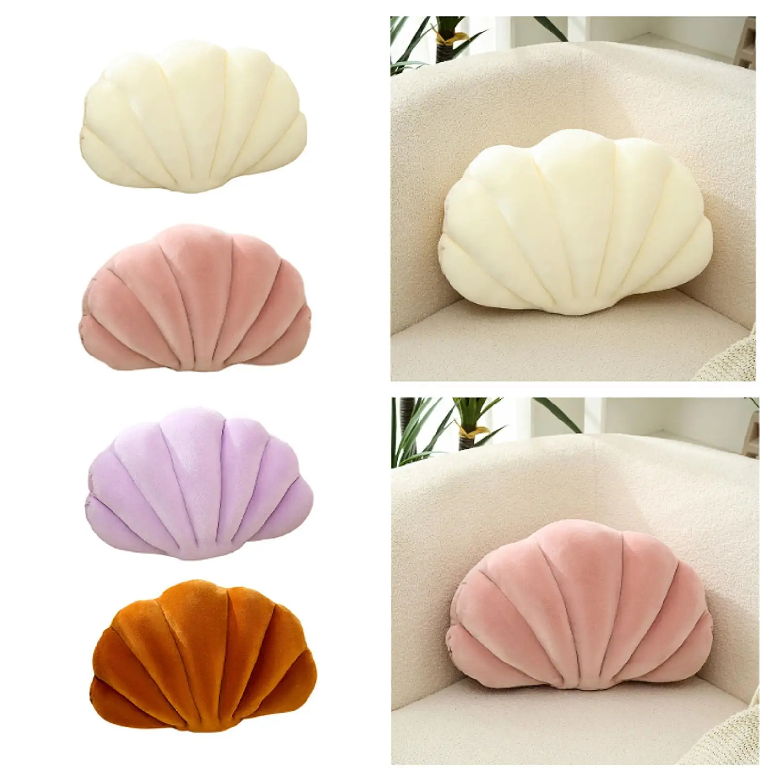 Decorative Pillow Seashell Pillow Floor Cushion Desk Chair Cushion Handmade for Stuffed Pillow Car Dorm Reading Sleeping