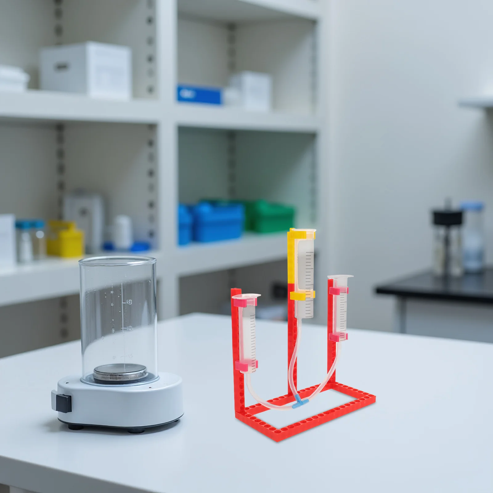 مجموعتان من أدوات التدريس لميكانيكا السوائل، جهاز أوعية التواصل لتجربة الضغط السائل، مجموعة تعليمية #4