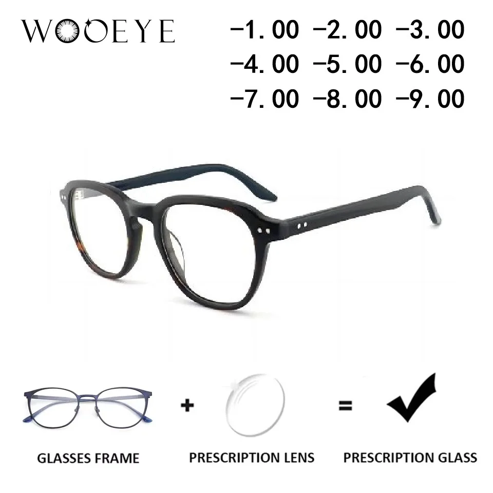 

Brown Myopia Transparent Oval Prescription Glasses Round Eyewear Handmade Acetate Optical Eyeglasses Goggle UV400