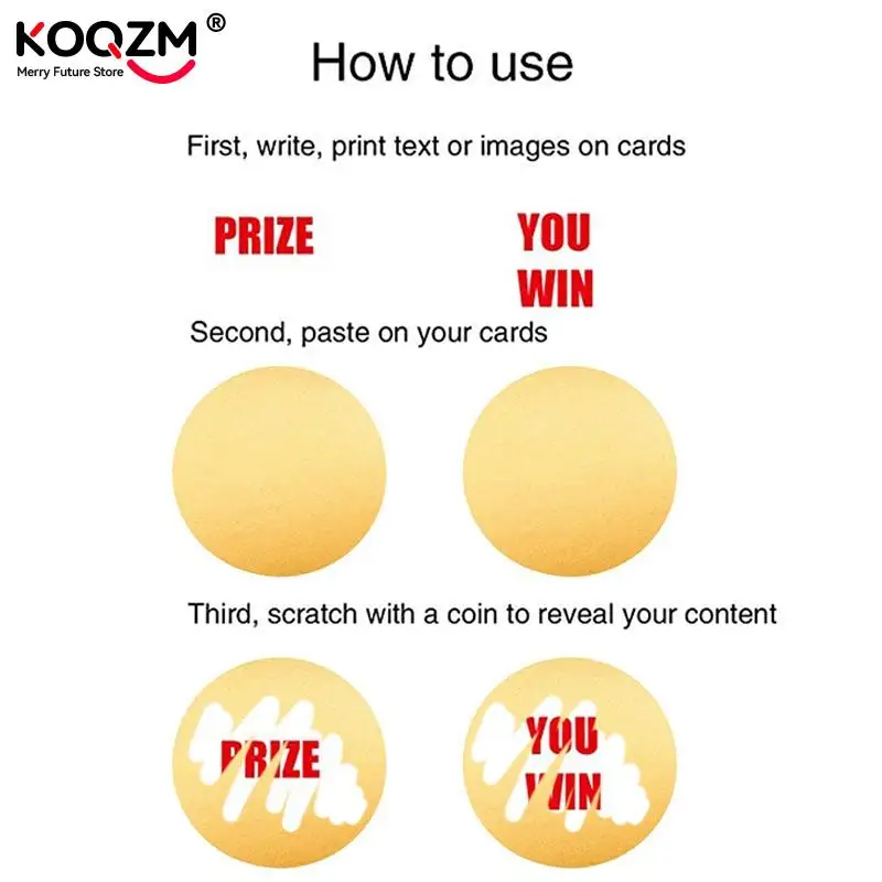 300Pcs Round Silver Scratch Off Stickers Scratch Off Labels Sticker For Party Activity Favors Stationery Sticker