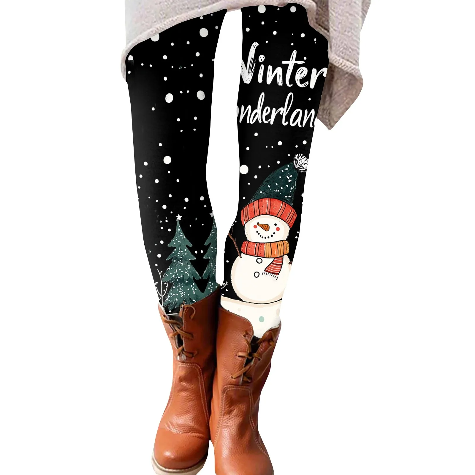 

Women'S Casual Home Pajama Pants Christmas Printed Elastic Soft Leggings Fashion Holiday Party Cartoon Cute Clothing Navidad