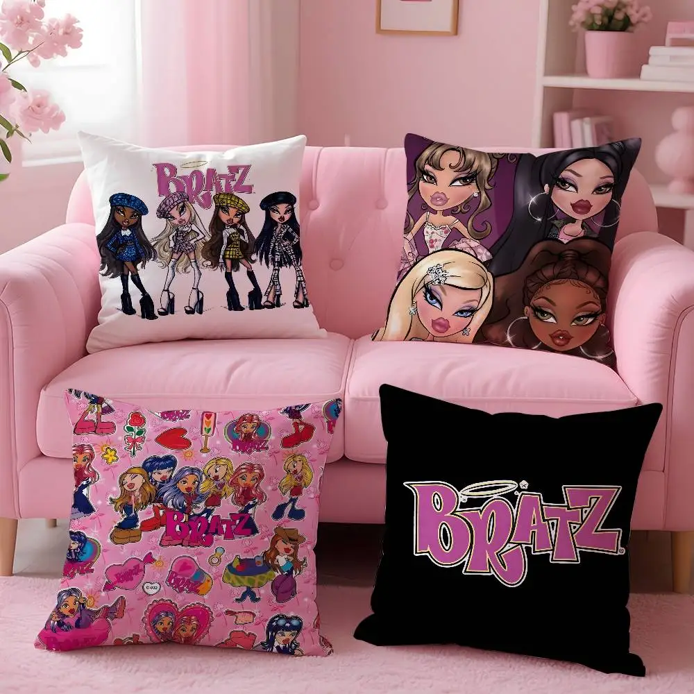 الأزياء B-Bratz M-mask فتاة كيس وسادة نمط الطباعة المخدة غرفة المعيشة أريكة غطاء الوسادة غرفة نوم ديكور