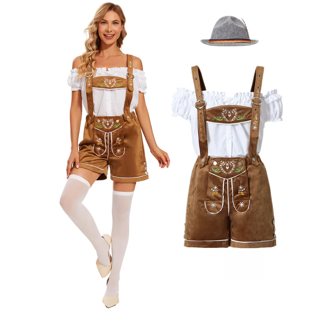 Lederhosen Oktoberfest Costume For Women Adult Carnival Tavern Bartender Waitress Outfit Cosplay Halloween Fancy Party Dress