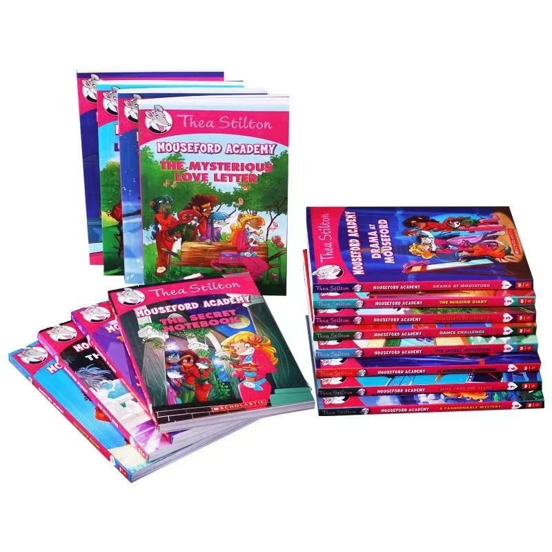 16 libri donna Geronimo Stilton Thea Stilton Mouseford Academy letterario romanzo libro illustrato bambini inglese fumetti età 7-12