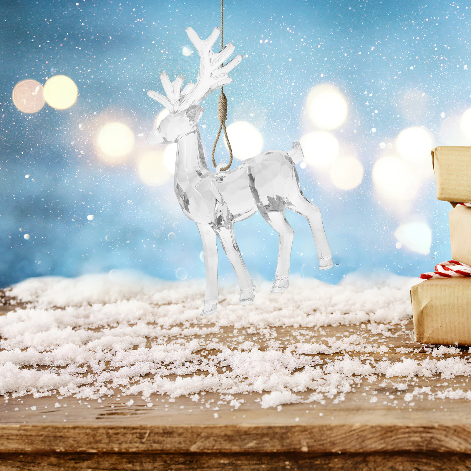 

2Pcs Christmas Elk Acrylic Hanging Ornaments Transparent Xmas Tree Decoration Elk Pendant Xmas Gift Supplies Christmas Ornament