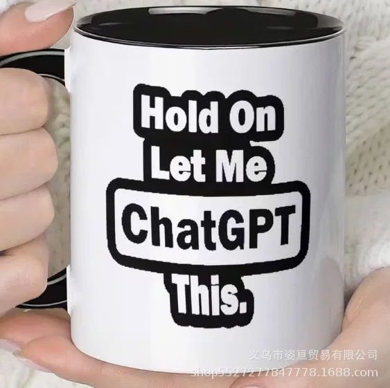 sublimation gift cup ChatGPT artificial intelligence programmer theme mug round handle color cup coffe kawaii cup